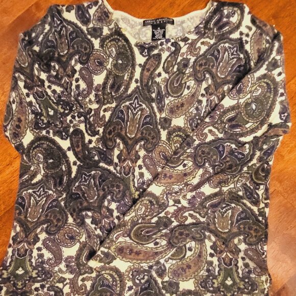 Sarah Spencer ~ Sz 1X ~ Paisley Wool Sweater ~ Excellent Condition - Picture 4 of 8